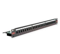 Roline Cat.6/Class E 19" Patch Panel, 24 Ports, UTP Black Panel de parcheo - Bahía de Entrada (24 Ports, UTP Black, Negro)