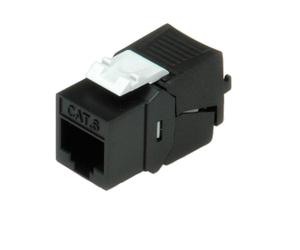 Roline cat.6/class e keystone jack, rj-45, unshielded, toolless, black