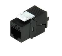 Roline Cat.6/Class E Keystone Jack, RJ-45, unshielded, toolless, Black Panel de parcheo - Bahía de Entrada (RJ-45, unshielded, toolless, Black, Negro)