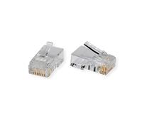 Roline Cat.6 Modular Plug, unshielded, for Stranded Wire 10 pcs. Transparente - Adaptador para Cable (unshielded, for Stranded Wire 10 pcs, Transparente)