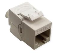 ROLINE Cat. 6A (Clase EA) Keystone, sin blindar, sin herramientas, SLIM, extra corto, blanco