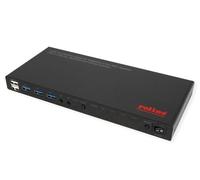 ROLINE Conmutador KVM, HDMI 4K, USB, 1 Usuario - 4 PC, con concentrador USB de 3 Puertos