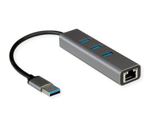 ROLINE Conversor USB 3.2 Gen 1 a Gigabit Ethernet + Hub 3X