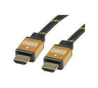 ROLINE GOLD HDMI High Speed Kabel mit Ethernet 15m, Cable HDMI 15 metros Alta Velocidad con Ethernet, 1920x1080 Pixeles, Conectores Chapados en Oro, Negro - Ref: 11.04.5508