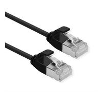 ROLINE GREEN U/FTP Patch Cable Cat.6A (Clase EA), LSOH, Delgado, Negro, 1,5 m