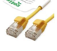 ROLINE GREEN U/FTP Patch Cable Cat.6A (Clase EA), LSOH, Delgado, Amarillo, 1 m