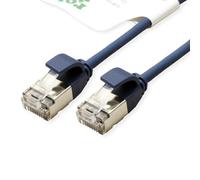ROLINE GREEN U/FTP Patch Cable Cat.6A (Clase EA), LSOH, Delgado, Azul, 1 m