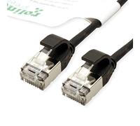 ROLINE GREEN U/FTP Patch Cable Cat.6A (Clase EA), LSOH, Delgado, Negro, 0,3 m