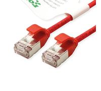 ROLINE GREEN U/FTP Patch Cable Cat.6A (Clase EA), LSOH, Delgado, Rojo, 1,5 m