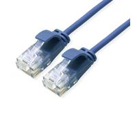 ROLINE GREEN UTP Patch Cable Cat.6A (Clase EA), LSOH, Delgado, Azul, 0,15 m