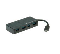 ROLINE USB 3.2 Gen 1 Hub, 4 Puertos, Cable de conexión Tipo C
