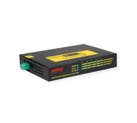 ROLINE Industrie 21.13.1162 Switch Gigabit Ethernet PoE con 5 Puertos RJ-45 10/100/1000 y 1 Ranura SFP, Montaje Carril DIN, Carcasa Metal Negro