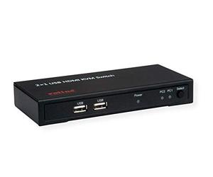 ROLINE - Interruptor Conmutador KVM (HDMI 4K, USB, 1 Usuario, 2 Unidades)