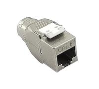 Roline Keystone Cat.8 (Clase I), superdelgado, PoE, apantallado, sin Herramientas, Color Plateado