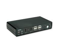 ROLINE KVM-Audio-Switch 14.01.3047 Dual Head HDMI 4K60 1 Usuario 2 PC HDMI DisplayPort USB Hub 4K Ultra HD 3840x2160 Negro