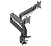 ROLINE LCD Brazo Doble, Montaje en Mesa, Resorte de Gas, 5 articulaciones Cada una, máx. 15 kg