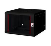 ROLINE Rack de Pared Pro 7 HE 19 Pulgadas 7U 600 x 600 mm Negro, Gabinete para Montaje en Pared de Acero con Capacidad 50 kg, Puerta de Cristal y Rieles de Rack