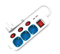 ROLINE 3-fach Steckdosenleiste mit Schalter, USB-Charger A+C, 1,5 m