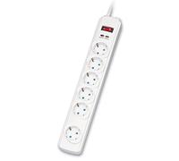 ROLINE Regleta SurgeSecure de 6 vías, con protección contra sobretensiones, Blanco, 1,8 m