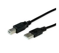 ROLINE RM Cable USB 2.0, tipo A-B, negro, 0,8 m