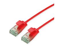 ROLINE RM UTP DataCenter Patchkabel Kat.6A (Class EA), slim, rot, 0,3 m