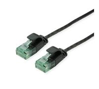 ROLINE RM UTP DataCenter Patchkabel Kat.6A (Class EA), slim, schwarz, 0,15 m