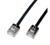 Roline U/FTP DataCenter Patchkabel Kat.6A (Class EA), LSOH, slim, extra kurzer Stecker, schwarz, 3 m