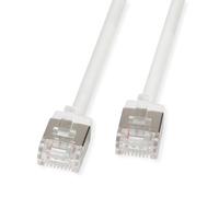 ROLINE U/FTP DataCenter Patchkabel Kat.6A (Class EA), LSOH, slim, extra kurzer Stecker, weiß, 3 m
