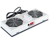 ROLINE Unidad de ventilación 2 Ventiladores, para Carcasa de Pared de 19 Pulgadas, Gris, termostato