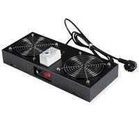 ROLINE Unidad de ventilación 2 Ventiladores, para Carcasa de Pared de 19 Pulgadas, Negro, termostato