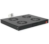 ROLINE Unidad de ventilación de 19 Pulgadas, 4 Ventiladores, termostato, Negro