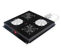 ROLINE Unidad de ventilación de Techo de 19 Pulgadas, 2 Ventiladores, termostato, Negro