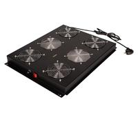 ROLINE Unidad de ventilación de Techo de 19 Pulgadas, 4 Ventiladores, ON/Off para Armario de Servidor, Negro