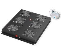 ROLINE Unidad de ventilación de Techo de 19 Pulgadas, 6 Ventiladores, termostato para Armario de servidores, Negro