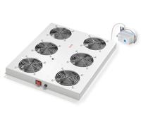 ROLINE Unidad de ventilación de Techo de 19 Pulgadas, 6 Ventiladores, termostato para Armario de servidores, Gris