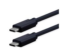 Roline USB 3.2 Gen 2 kompatibles Kabel, C-C, ST/ST, 10Gbit/s, Emark, 85W, schwarz, 7 m