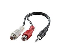 Roline VALUE Cable de 3,5 mm (ST) a pinza (2x BU), negro, 0,2 m