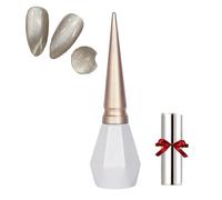 Rolita Gel Polish, Rolita Nail Polish, Cat Eye Gel Nail Polish, Nude Ice-Clear Jade Gel, Glitter Crystal Gel Nail Polish with Magnet,Crystal Cat Eye Gel Polish Silver (Y-23)