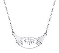 ROLIZHN Colgante de acero inoxidable contra el mal de ojo, suministros para hacer joyas, collares y aretes, accesorios para manualidades, talla única, Acero inoxidable, No es una piedra preciosa