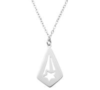 ROLIZHN Collar con colgante de estrella fugaz hueca de acero inoxidable para mujer, estilo bohemio, geométrico, lágrima, cometa, estrella, joyería de la suerte para hombres y mujeres, One size, Acero
