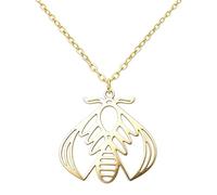 ROLIZHN Collar con colgante de polilla de la muerte hueca, acero inoxidable, gótico, polilla, insecto, cadena delicada para mujer, bruja, naturaleza, regalo, One size, Acero inoxidable, Sin piedra