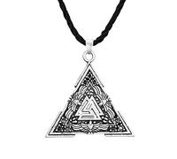 ROLIZHN - Collares de ojo de Horus para hombre, colgantes de pirámide egipcia, joyería egipcia, regalos de aniversario, cumpleaños, graduación, para hijo, papá, marido, amigos, One size, Acero
