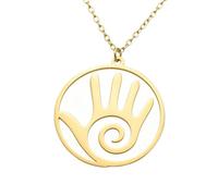 ROLIZHN Collares estéticos de palma en espiral para mujer, collar de acero inoxidable, colgante de moda, creativo, joyería de regalo, One size, Acero inoxidable, Sin piedra preciosa