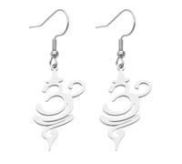ROLIZHN Pendientes colgantes con símbolo de respiración, aretes de gota de meditación de yoga sagrado Aum, joyería espiritual bohemia, regalo para amantes del yoga y mujeres, one size, Acero