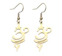 ROLIZHN Pendientes colgantes con símbolo de respiración, aretes de gota de meditación de yoga sagrado Aum, joyería espiritual bohemia, regalo para amantes del yoga y mujeres, one size, Acero