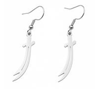 ROLIZHN Pendientes de espada Zulfiqar para hombres y mujeres, islam, musulmanes, Zulfiqar, espada del Imam Ali, joyería islámica musulmana, one size, Acero inoxidable, Sin piedra preciosa