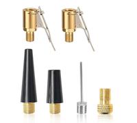 ROLKUFA 6 Piezas Kit Adaptadores de Válvulas de metal, múltiples tamaños para inflado rápido de neumáticos de coche, bicicletas, balones y colchones inflables, amarillo