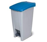 Roll Cubo con pedal Apertura, Papelera Escritorio, Cubo Basura, Contenedor de Basura, volumen 60 litros, grisazul