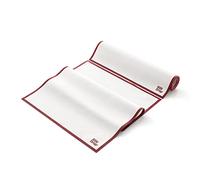 ROLL DRAP - Rollo de 10 Paños Multiusos | 100% Algodón | Reutilizables | 40 x 64 cm | Blanco con cenefa burdeos | Formato Rollo, en Unidades Precortadas