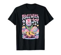 Roll Joy Fun - Patín de ruedas colorido con flores Camiseta